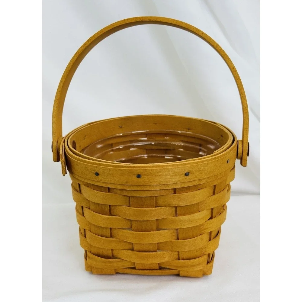 Longaberger 2002 Handled Hand Woven Basket 6.5